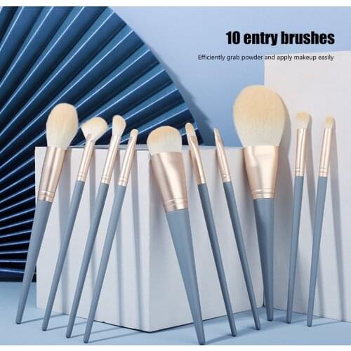 10pcs Super Soft Makeup Brush Set Powder Blush Eyeshadow Concealer Lip Eye Make Up Brushes Beauty Tools