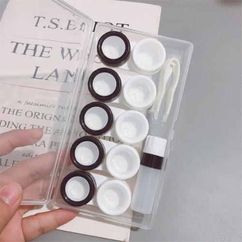 5 double Box Contact Lens Case Box White + Candy colors beauty lens case contact lens travel storage box