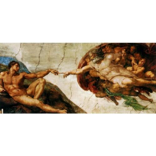 Large Canvas Prints oil painting by Michelangelo (Creation of Adam) famous art printed on canvas for wall