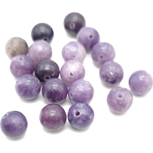 Natural Beads Stone Natural Stone Lepidolite Beads for Jewelry Making Necklace Bracelet DIY 8mm