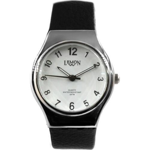 Luxury Brand Unisex Analog Quartz Round Watch Japan Miyota Movement Black Geninue Leather Strap White Dial Water Resistant