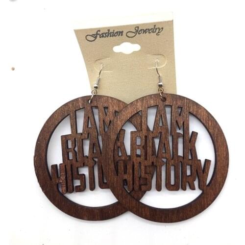 I am Black History Wooden Earrings