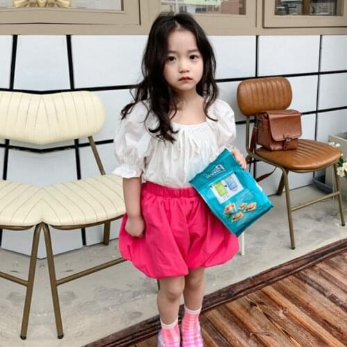 Childr wear summer season girls fashion new sports shirt buds casual shorts 2-7 years old Beibei temperament Korean version Suit