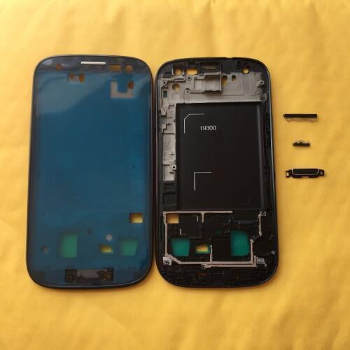 For Samsung Galaxy S3 S III I9300 I9305 Mobile Phone Chassis Housing Middle Frame Cover With Volume Power Home Button Key