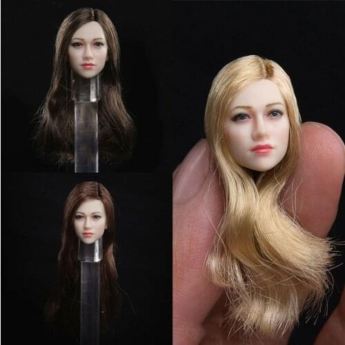 Fire Girl Toys FG076 A/B/C 1/12 European Beauty Anna Long Hair Head Sculpt Carving Fit 6'' Female Action Figure Body