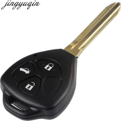 Jingyuqin 10pcs/lot Remote Key Shell Case For Toyota Camry Reiz Corolla Prado Vios REIZ Crown RAV4 3 Buttons Car Key Fob Cover