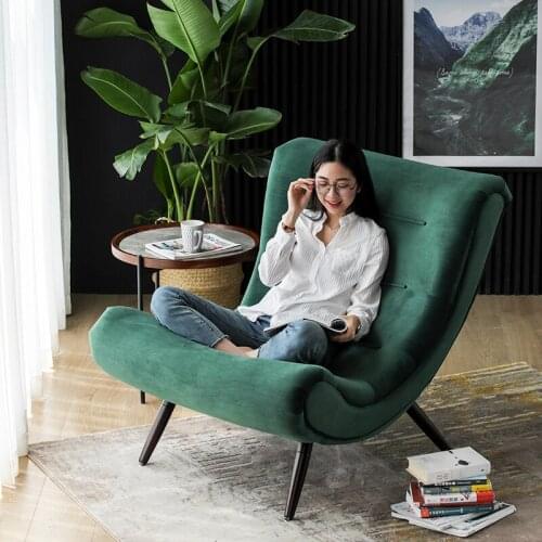 Zq Lazy Sofa Armchair Nordic Style Balcony Leisure Chair Bedroom Simple Modern