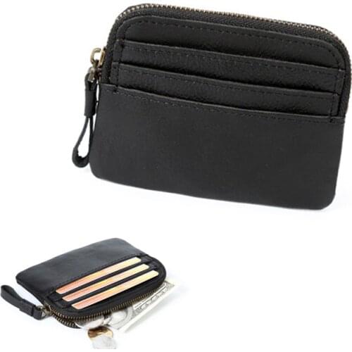 Small Men Wallet Zipper Coin Pocket Ultra Thin Wallet Wallet Mini Leather Card Holders men purses male clutch High Quality