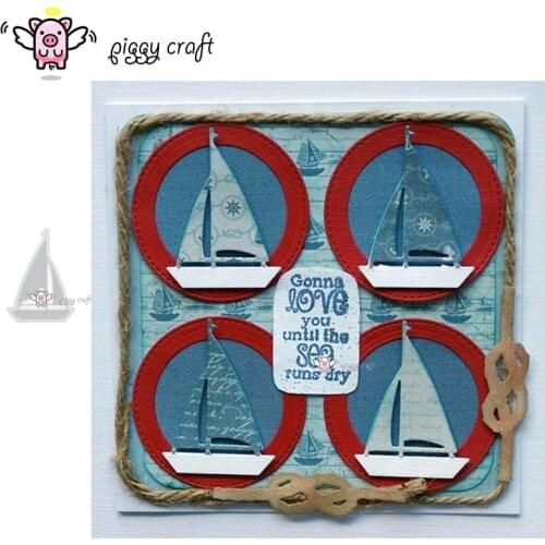 Piggy Craft metal cutting dies cut die mold Sailboat decoration Scrapbook paper craft knife mould blade punch stencils dies
