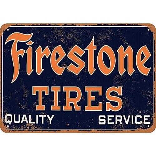 Metal Sign Firestone Tires Tin Signs Art Iron Painting 8x12 Inch