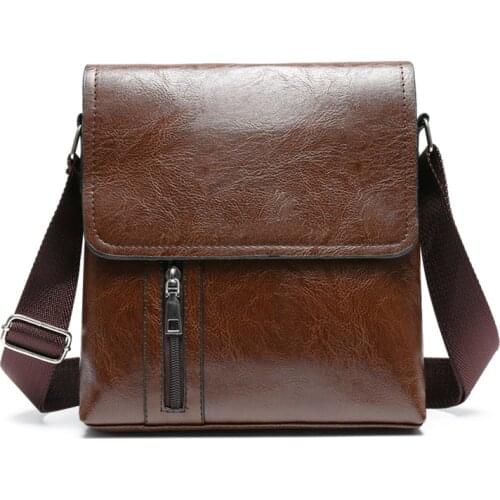 Fashion Famous Brand Business Shoulder Bag For Men Casual Handbags Retro Pu Leather Crossbody Bags Man Luxury Designer Tote Bags