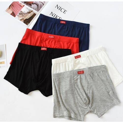 Mens underwear boxer shorts modal summer breathable ultra-thin seamless shorts soft pajamas simple fashion pyjamas men gray