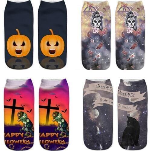 New Fashion Personality Halloween Series 3D Printed Socks Halloween Print Men and Women Socks Hip Hop Harajuku Style
