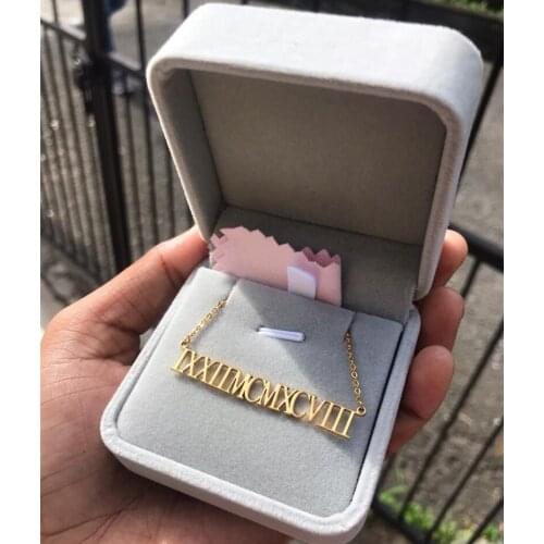 Personalized Name Jewelry Custom Nameplate Necklace For Women Choker Chain Kettingen Roman Numerals Voor Vrouwen Bridesmaid Gift