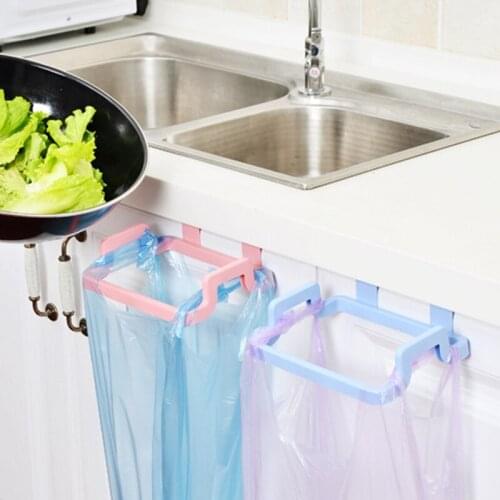 New Hanging Kitchen Garbage Bags Convenient Rubbish Bag Cupboard Door Back Style Hanger Trash Storage Rack Kitchen Fixture