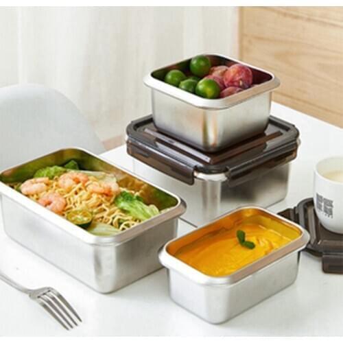Portable Stainless Steel Lunch Box Sealed Thermal Insulated Food Storage Container Preservation Leak Proof Kitchen Canister Sets