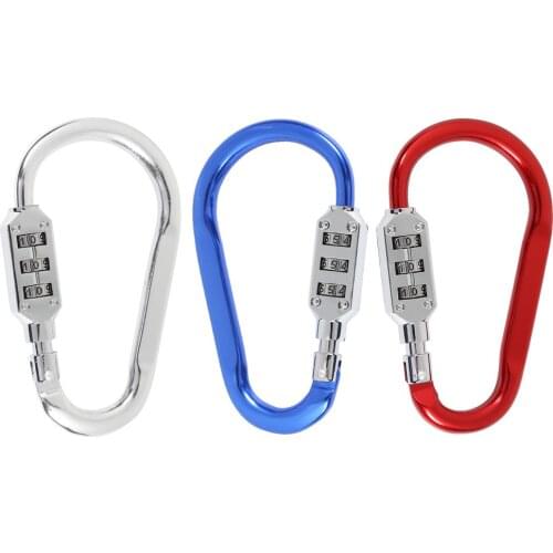 Durable Password Lock Skillful Manufacture Bags Luggage Carabiner Padlock 3 Dial Digit Combination Code Password Locks