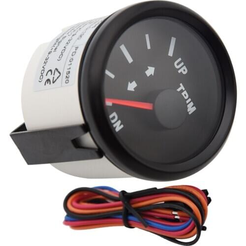 Waterproof 52mm Boat Marine Trim Gauge Meter 167~10ohm 0-190ohm inclinometro UP-DN Guages With Red Pointer For Auto Boat Yacht