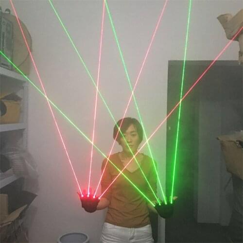 Green Red Laser Gloves Laser Beam Flash Finger Nightclub Bar Party Dance Singer Props DJ Gloves LED Light Props