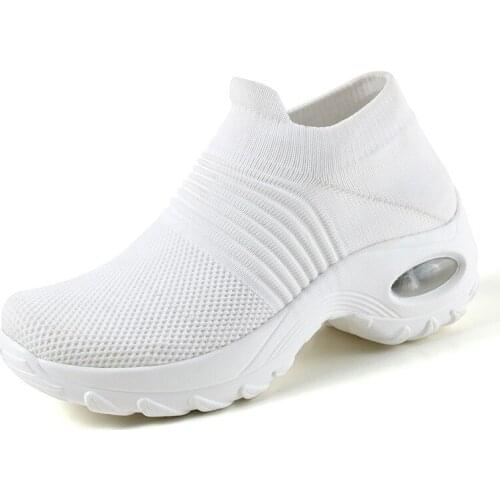 2021 New Women Shoes Running Walking Shoes Mesh Breathable Ladies Mix Colors Sneakers Soft Platform Slip On Loafers For Females
