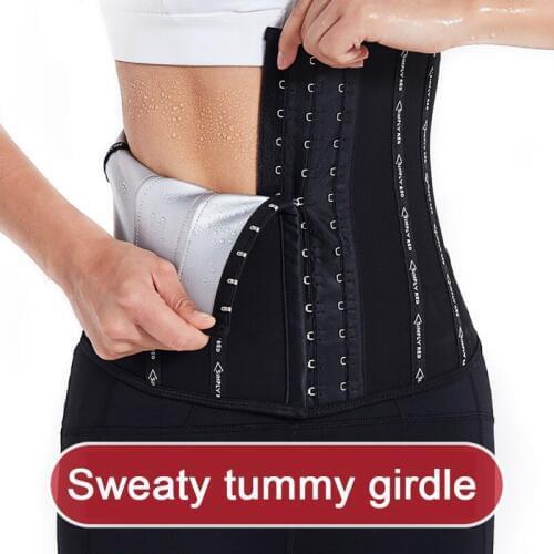 Women Trainers Waist Cincher Trimmer Back Support Sweat Crazier Slimming Body Shaper Silver Ion Material Belt-Sport Girdle Belt