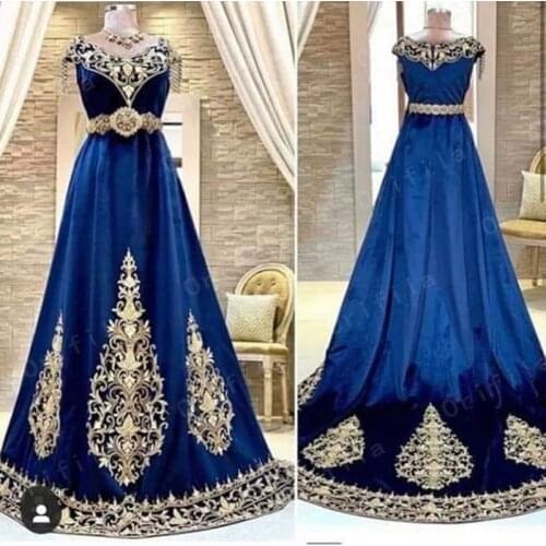 Robe De Soirée De Mariage Traditional Kosovo and Albanian Motifs Maroon Prom Dress Royal Blue Evening Party Gowns For Women