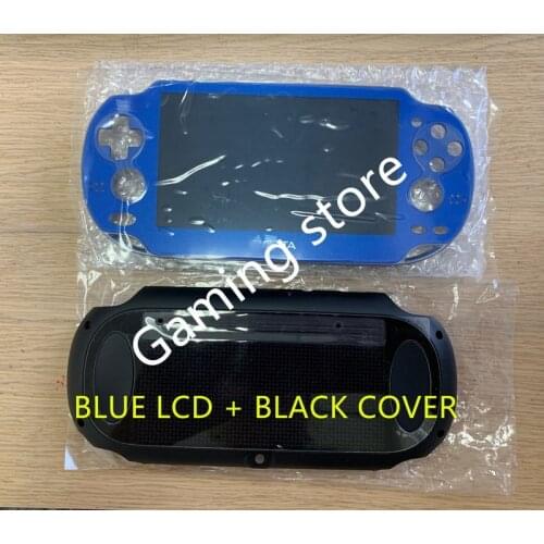 Original new for psvita for ps vita psv 1000 lcd screen assembled blue + back cover black WIFI or 3G version