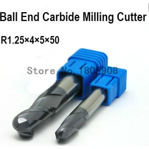 1PCS 2F-R1.25*4*5*50,Spiral Bit Milling Tools, Carbide Ball Nose End Mill, the lathe tool,boring bar,cnc,machine