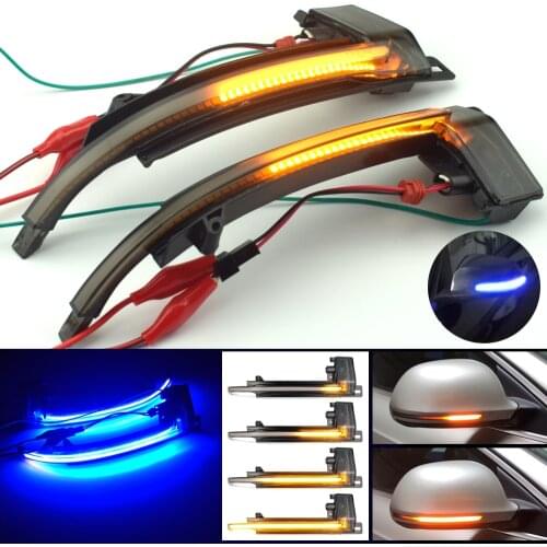 2 pieces Dynamic LED Turn Signal Blinker Indicator Sequential Repeater Light For Audi A3 8P A4 A5 B8 Q3 A6 C6 S6 B8.5 S5 RS5 RS4