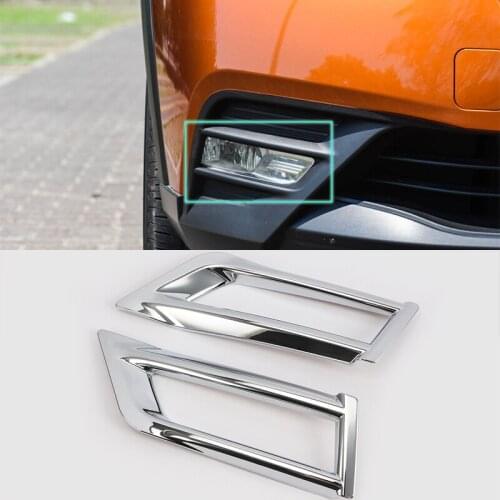 2017 car parts ABS chrome front foglight cover 2pcs Car Styling For Nissan 17 KICKS