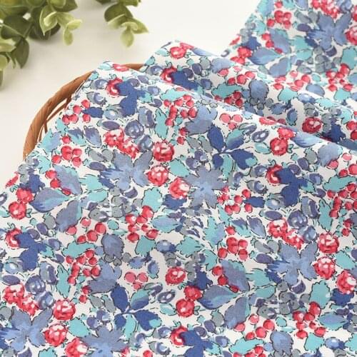 50*150cm Pure Cotton Floral Fruit Flower Sea Fabric Clothes Skirt Shirt Childrens Pajamas Handmade DIY Fabric