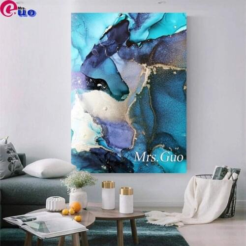 5D Diamond Painting Golden Aquamarine Abstract Wave Full Square/Round Diamond Embroidery Cross stitch Gift Kits Home Decor