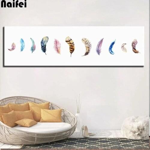 Full Square/Round Drill 5D DIY Diamond Painting large size "Colorful Feathers" Embroidery Cross Stitch 5D Home Decor