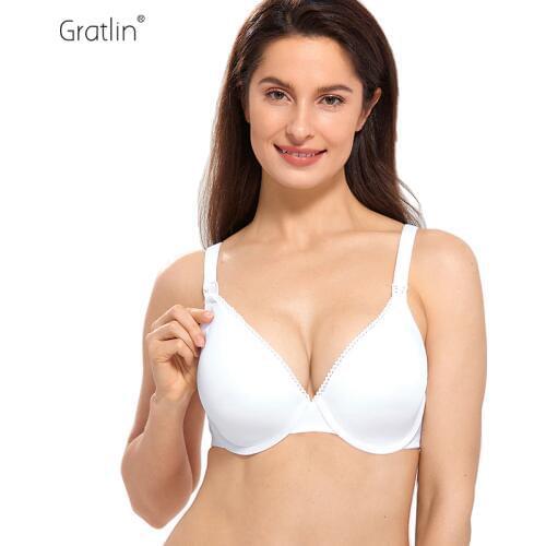 Womens Full Cup Underwire Maternity Nursing Bra Lightly Lined Breastfeeding Underwear
