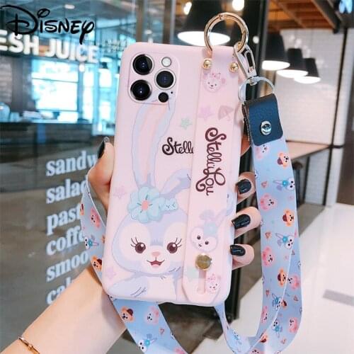Disney Star Delu for IPhone 7/8P/X/XR/XS/XSMAX/11/12pro Cartoon Wristband Lanyard Anti-drop Mobile Phone Case