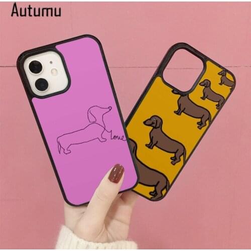 Phone Case for iPhone 12 mini X XS XR 11 Pro Max SE 2020 5 6S 7 8 Plus Samsung Galaxy S8 S9 S10 S20 S21 Cute Sausage Dog Cover