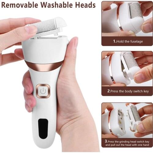Electric Foot Callus Remover Kit, Rechargeable callous removers Professional Pedicure Tools Feet Care for Dead