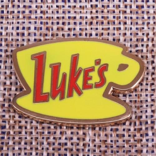 Gilmore Girls Lukes Diner Enamel Pin coffee shops restaurant Badge Yellow Board With Red Words Brooch Jewelry