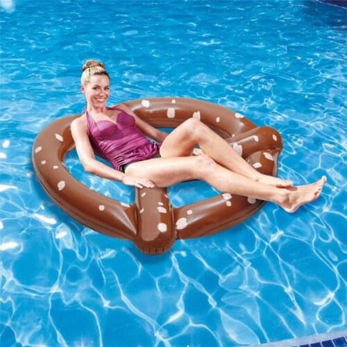 140cm Giant Float Air Mattress Giant Inflatable Pretzel Clircle Party Pool Float Toys Swimming Ring For Adult Kids