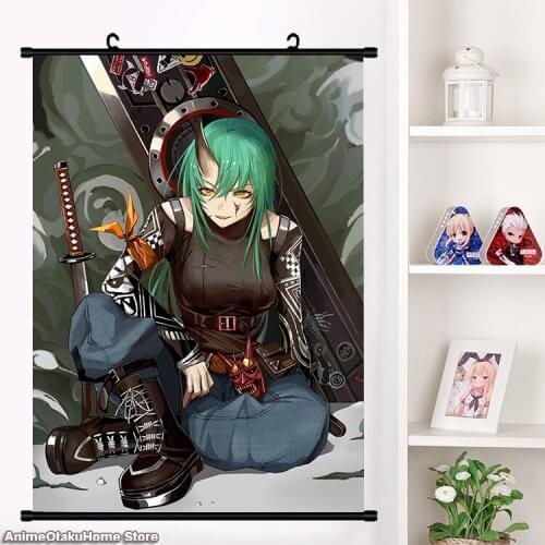 HOT Anime Games Arknights Hoshiguma TEXAS IFRIT HD Wall Scroll Roll Painting Poster Home Decor Collectible Decorative Art Gifts