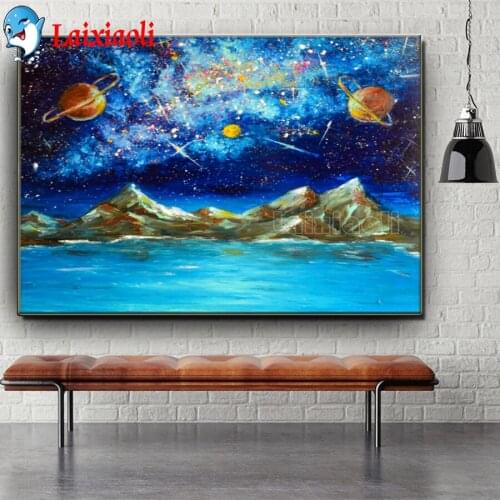 Space galaxy landscape 5D DIY Diamond Painting Abstract painting Diamond Embroidery Full Square round Rhinestone Mosaic Wall Art