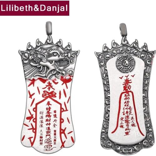 Creative Design Incantation Real 925 Sterling Silver Animal Dragon Necklace Pendant Jewelry Making Women Men 2021 Designer P21