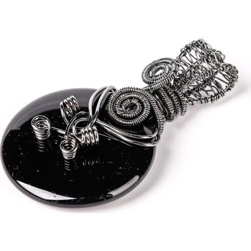 Natural Stone hand-wound reiki Opal Pendant for Necklace Crystal Point Pendants with statement charms Chain Choker for Women Men