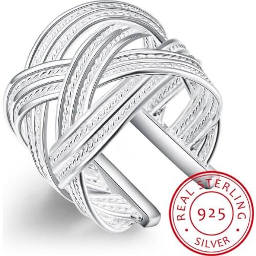 LEKANI High-quality 925 sterling silver Rings female double cross cz Crystal infinity ring bague argent 925 femme anillos mujer