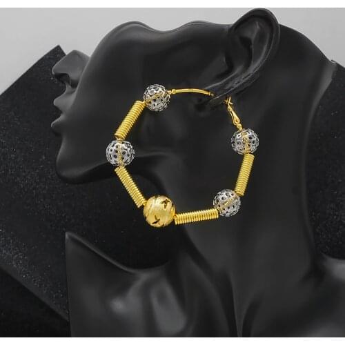 Hot 2021 New Drop Gold Metal Large Circle Geometric Round Big Hoop Earrings For Women Girl Wedding Party Gift Jewelry