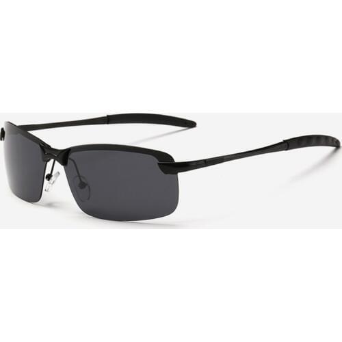 Semi-Rimless Polarized Sunglasses Men Vintage Sun Glasses Driving Eyewear Fishing Eye Glass UV400 Retro Lunettes de soleil homme