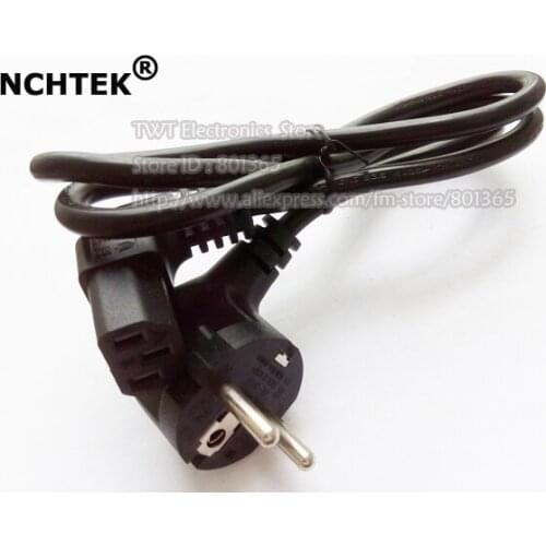 NCHTEK EU PDU UPS AC Power Cord,European 3Pin Male to IEC 320 C13 Up Angled Power Adapter Cable For Wall Mount TV,5pcs,Free ship