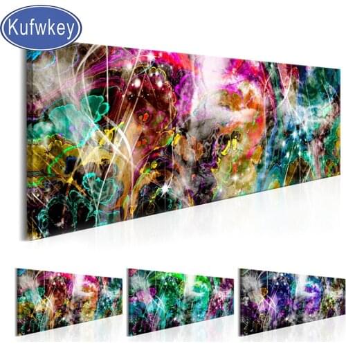 Full 5D DIY Diamond Painting Fluorescent Colorful with Green Grey Painting Diamond Embroidery Mosaic Rhinestones Large Size