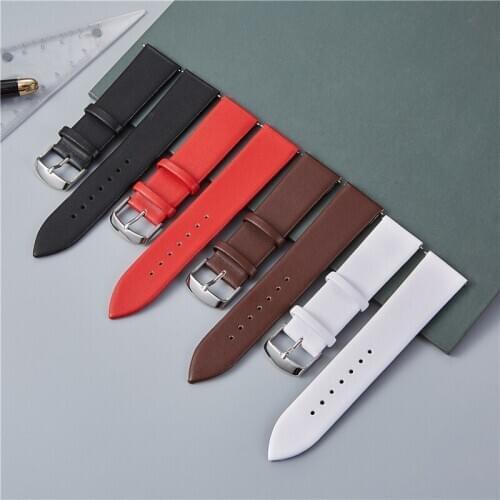 Smooth Soft Ultra-thin Leather Watchband 16mm 18mm 20mm 22mm 24mm Straps for Men Women Watch Casual Bracelet Wrist Band correa