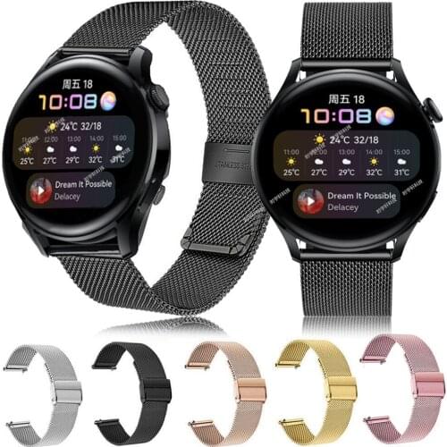 22mm Sport Strap For Huawei Watch 3 Smart Watch Band Stainless Steel Metal Bracelets For Huawei Watch 3 Pro Wristband Correa